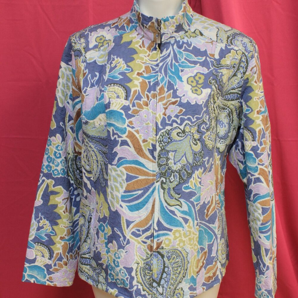#558B Chico's Cool-Toned Zip-Up Jacket Size 3 (16) - Picture 2 of 11